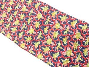 毘沙門亀甲に笠松・楓模様　全通袋帯